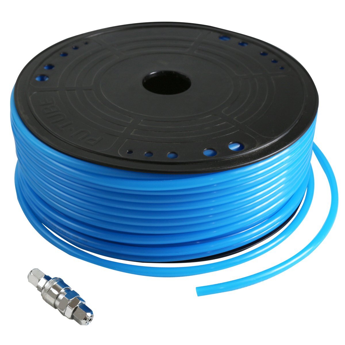 100m巻 エアーホース エアホース 青 ブルー 1/4 オス メス ワンタッチ クイック カプラー 付き 雄 雌 外径8mm 内径5mm ツール拍卖