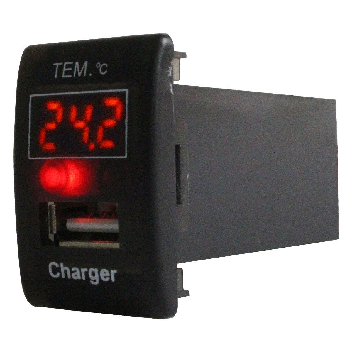 スズキA モコ スズキOEM車(MRワゴン) H23.2~ LED/レッド 温度計+USBポート 充電 12V 2.1A増設 パネル USBスイッチホールカバー 電源拍卖