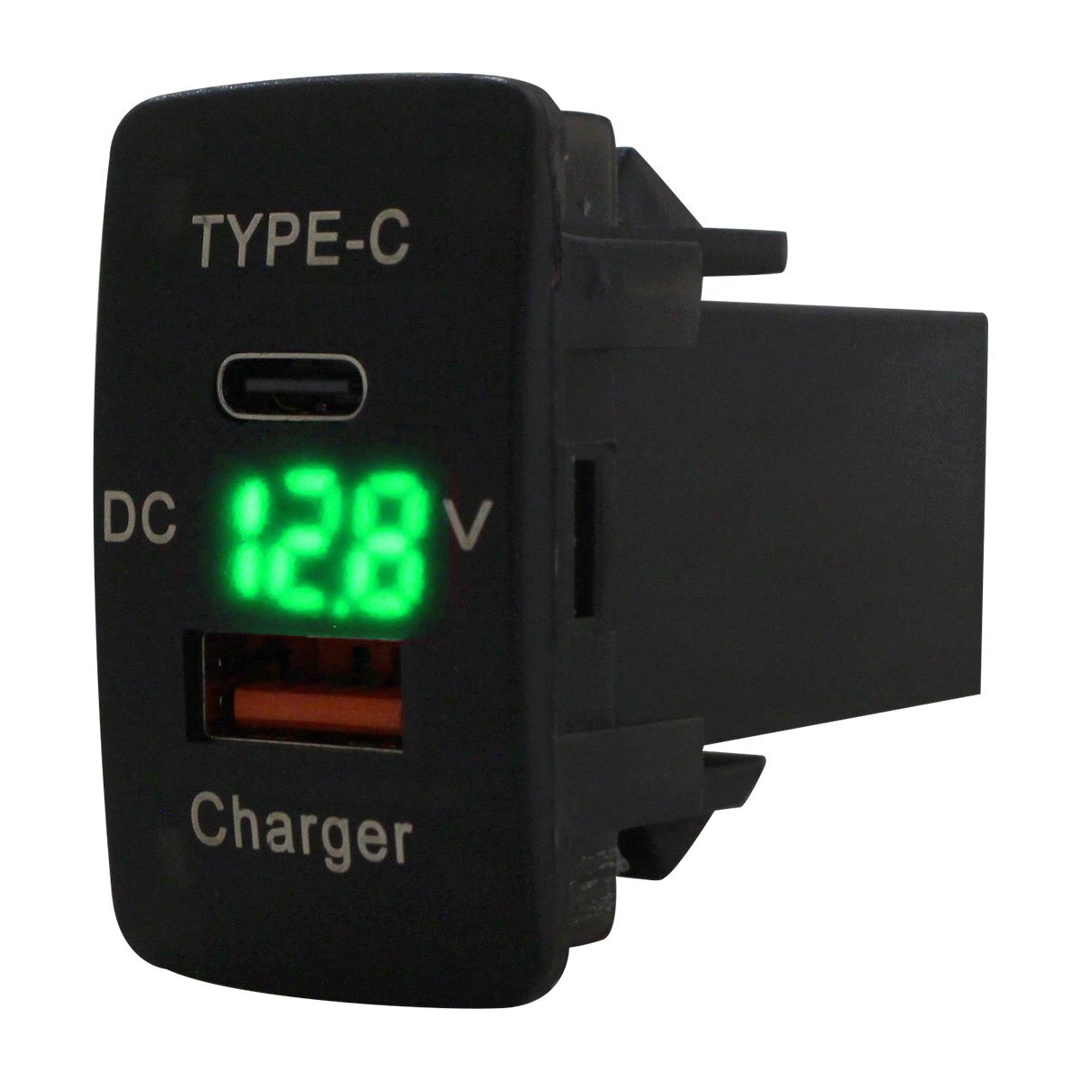 オデッセイ RB3 RB4 H20.11~H25.11 LED:グリーン 電圧計 USB Type-C タイプC ポート QC3.0 充電 12V 増設 スイッチホールカバー拍卖