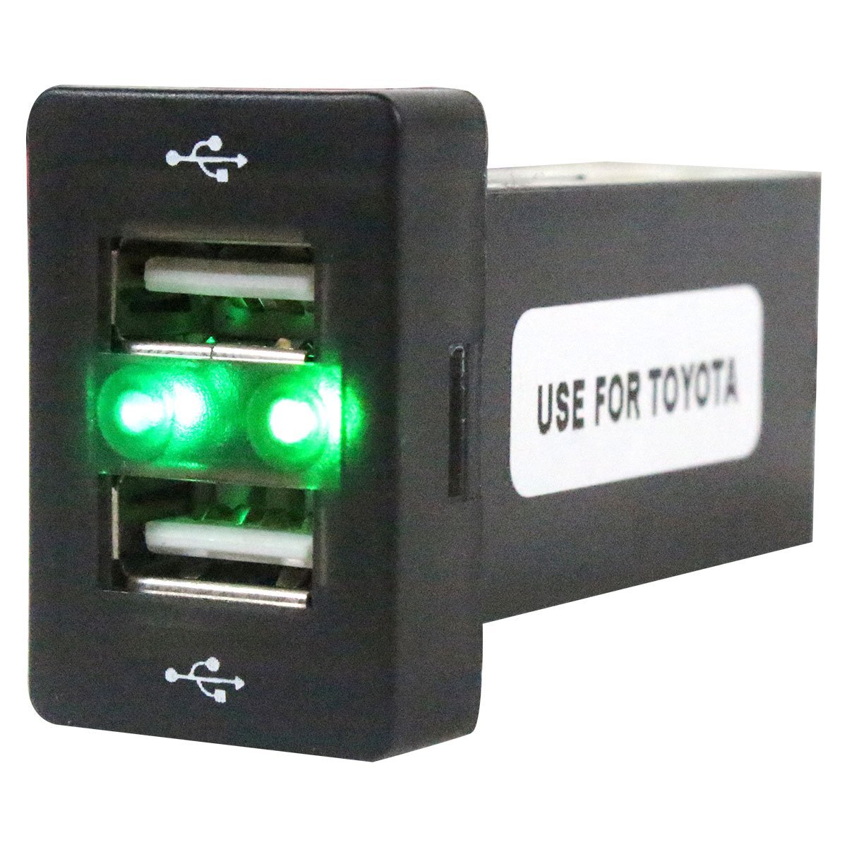 トヨタA ヴォクシー VOXY ZRR70系 H19.6~H26.1 LED/グリーン 2口 USBポート 充電 12V 2.1A 増設 パネル USBスイッチホールカバー 電源拍卖