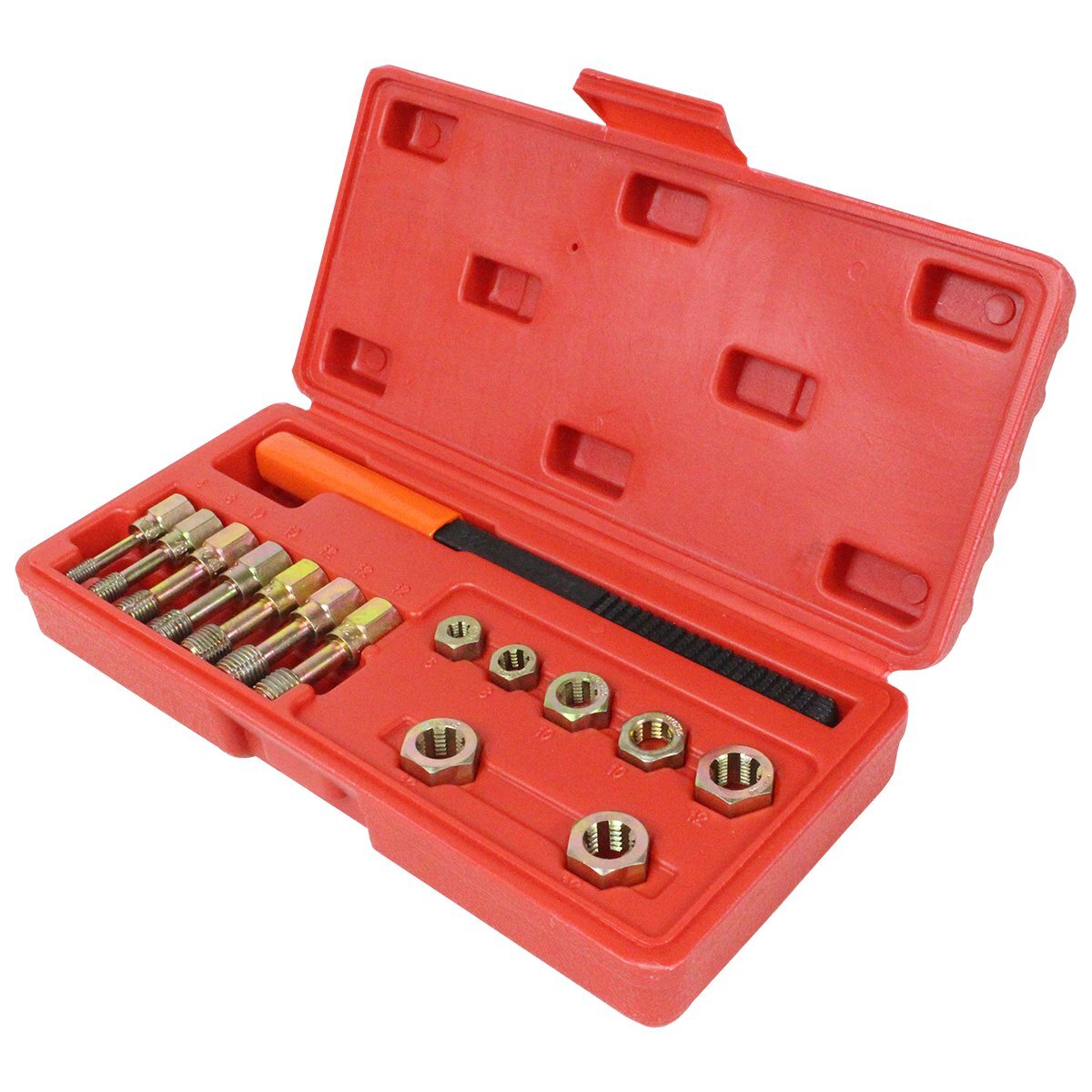 やすり付 タップダイスセット 15pc ボルト式 ネジ山修正 修復キット 工具拍卖