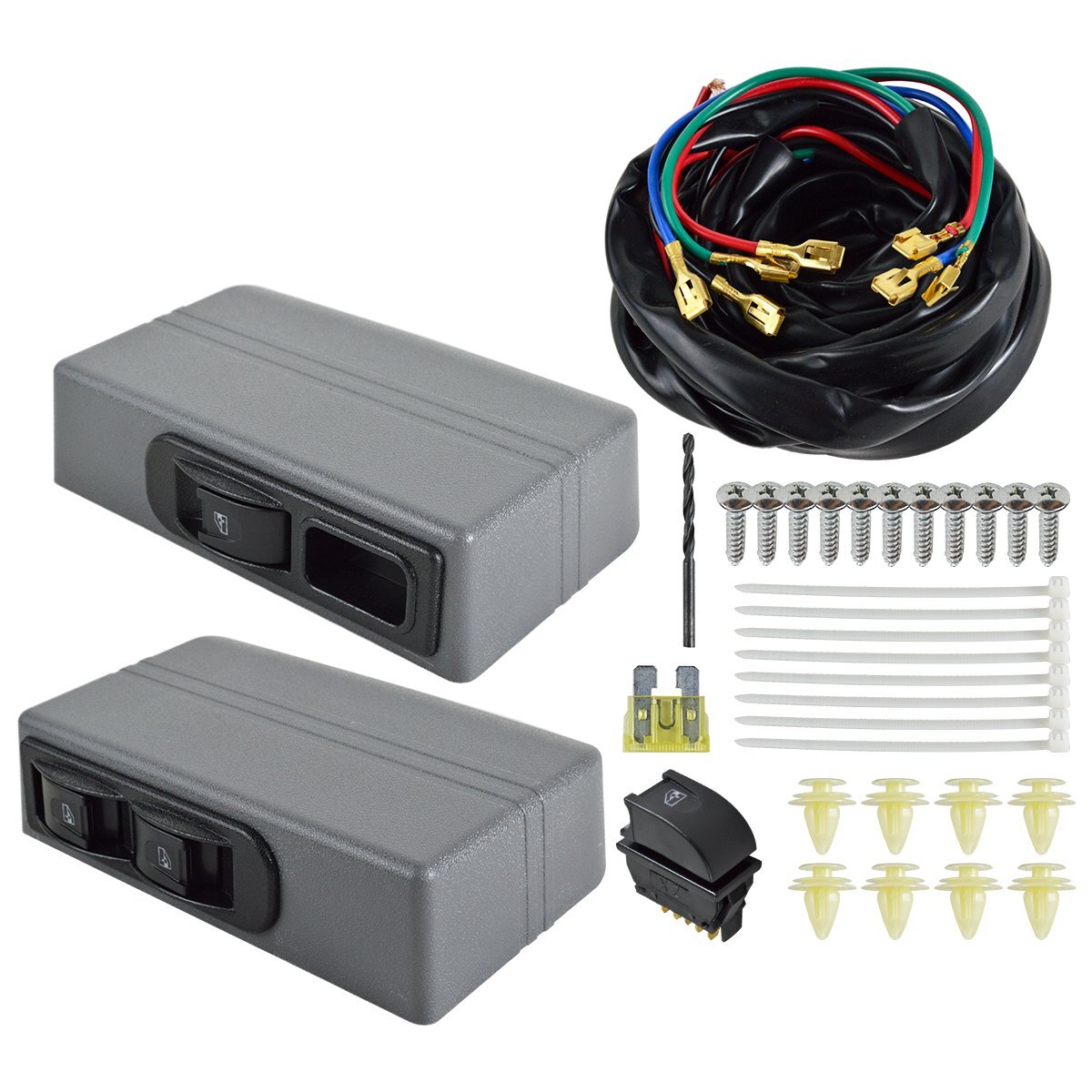 汎用 パワーウィンドウ 後付 キット 2ドア 16枚 ギア 16歯 12V 軽トラック 商用車 旧車 左右 セット ハイゼット エブリィ拍卖