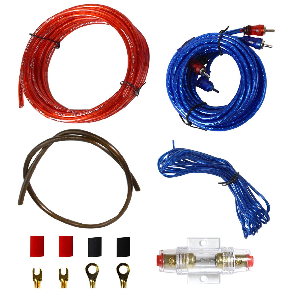 ハイパワー アンプ配線キット 8ゲージ 8GK オーディオ ケーブル パワーケーブル スピーカー ウーハー拍卖