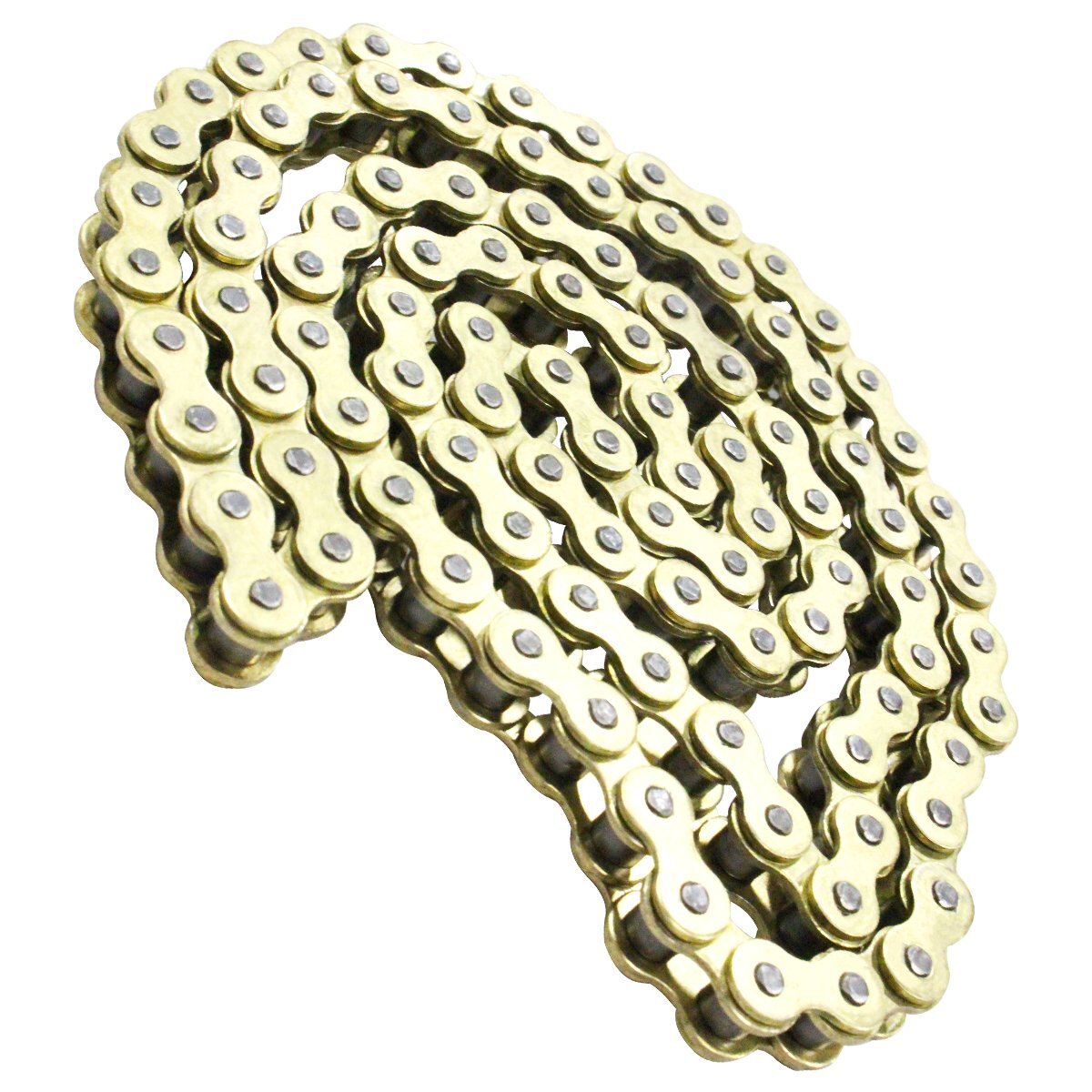 『520-100L』強化 消音タイプ 汎用 バイク ゴールドチェーン ノンシール チェーン ドライブチェーン ホンダ ヤマハ カワサキ拍卖