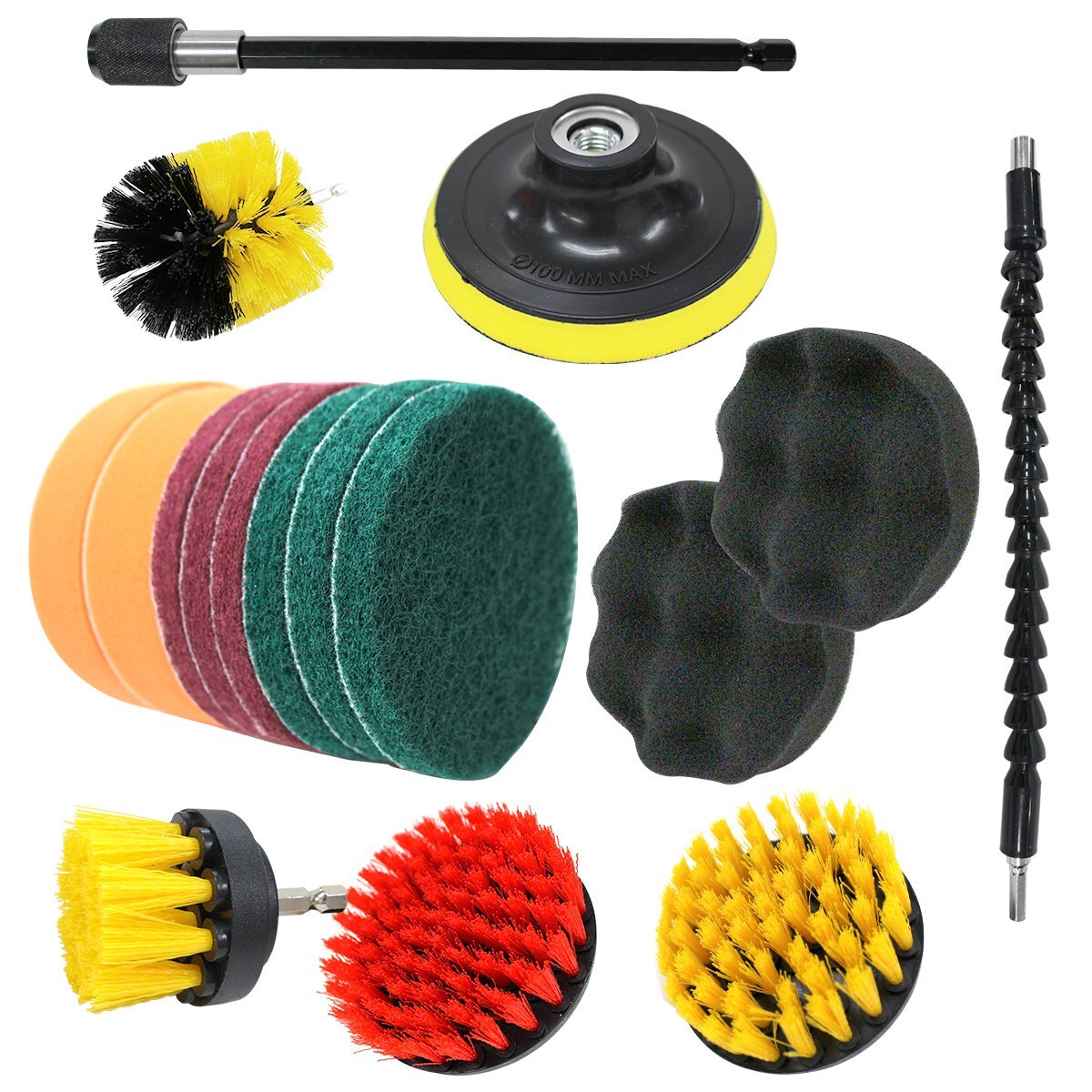 掃除 電動 17点 セット ブラシ 電動ドリル 掃除セット 洗車 窓 お風呂 キッチン トイレ 研磨 タイル掃除拍卖