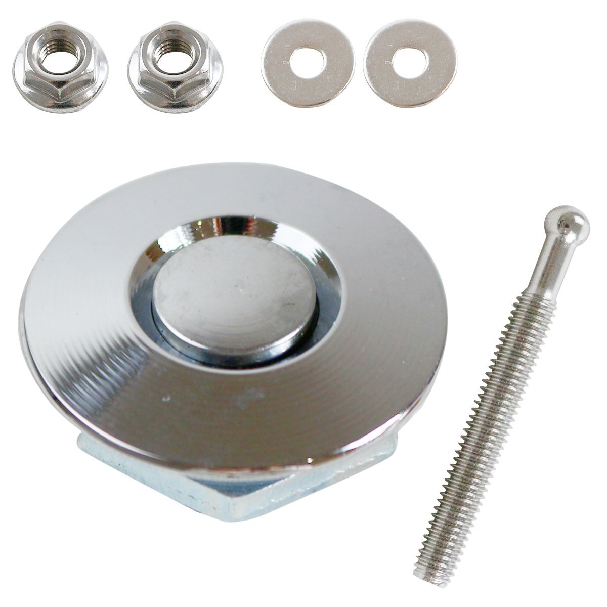 【送料220円】『32mm×53mm』汎用 プッシュ式 ボンネット ピン 銀 シルバー ボンピン 固定 クイックリリース ファスナー エアロ バンパー拍卖