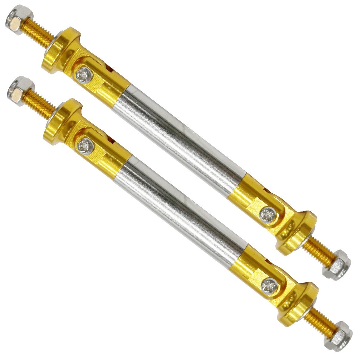 『タイプB:145mm』汎用 コネクションロッド 2本 GTウィング 固定 金/ゴールド ステー ブルー リップスポイラー フロントバンパー エアロ拍卖