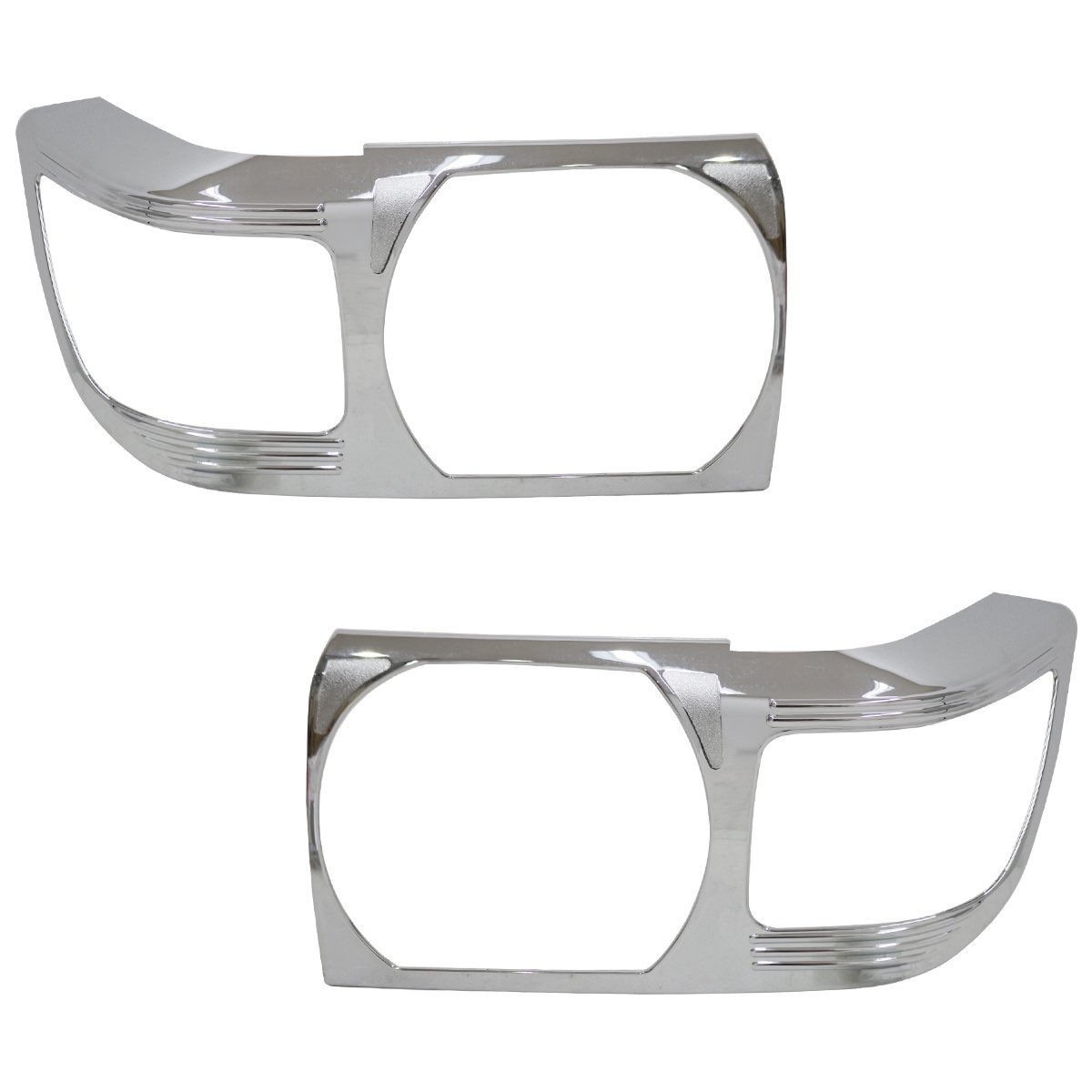 70系 ランドクルーザー ランクル 復刻車 クロームメッキ ヘッドライトリング ガーニッシュ トリム カバー 左右セット フロント アイライン拍卖