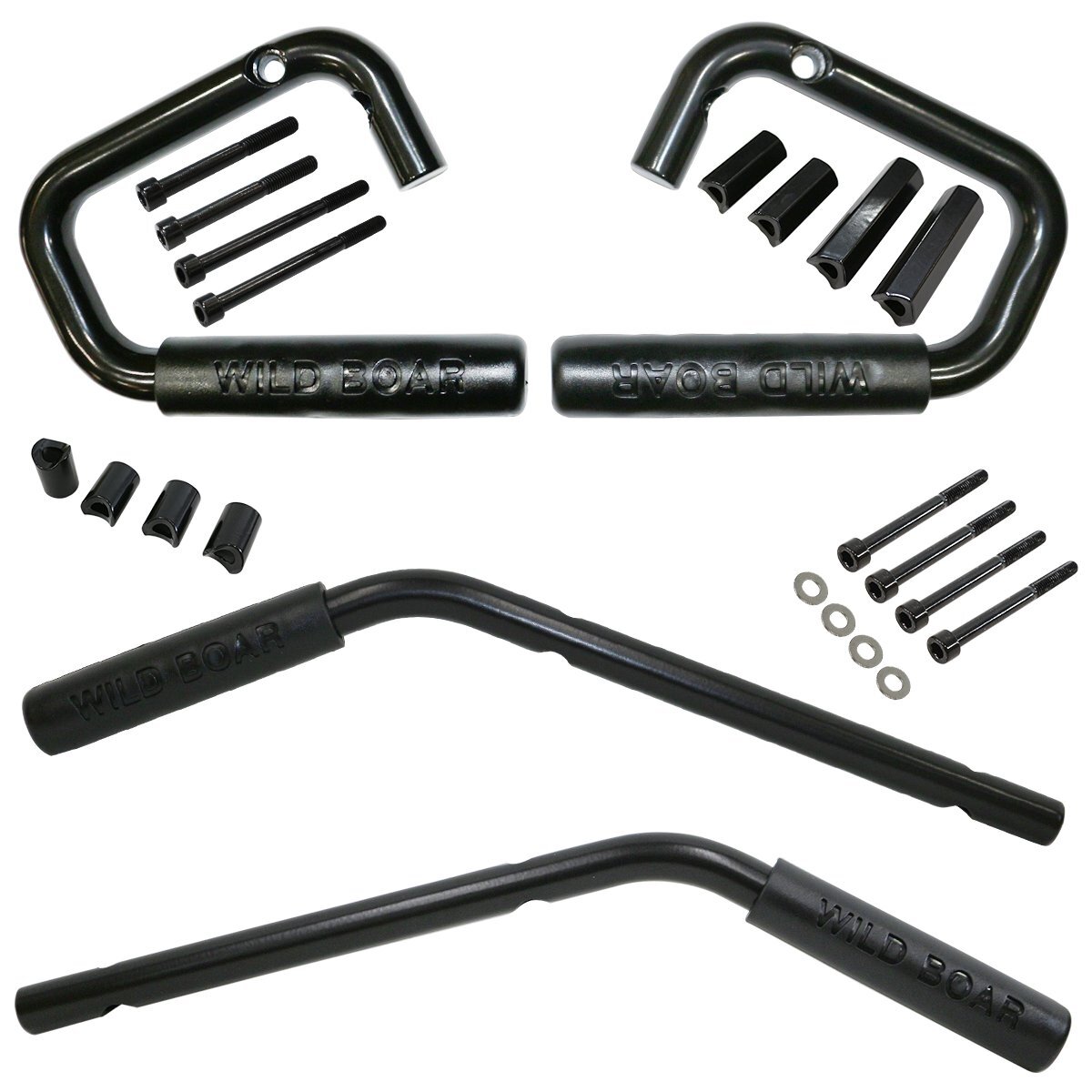 2007-2017 JEEP JK ラングラー ルビコン グラブハンドル アシストグリップ フロント/リア セット 4ドア ブラック 黒 手すり拍卖