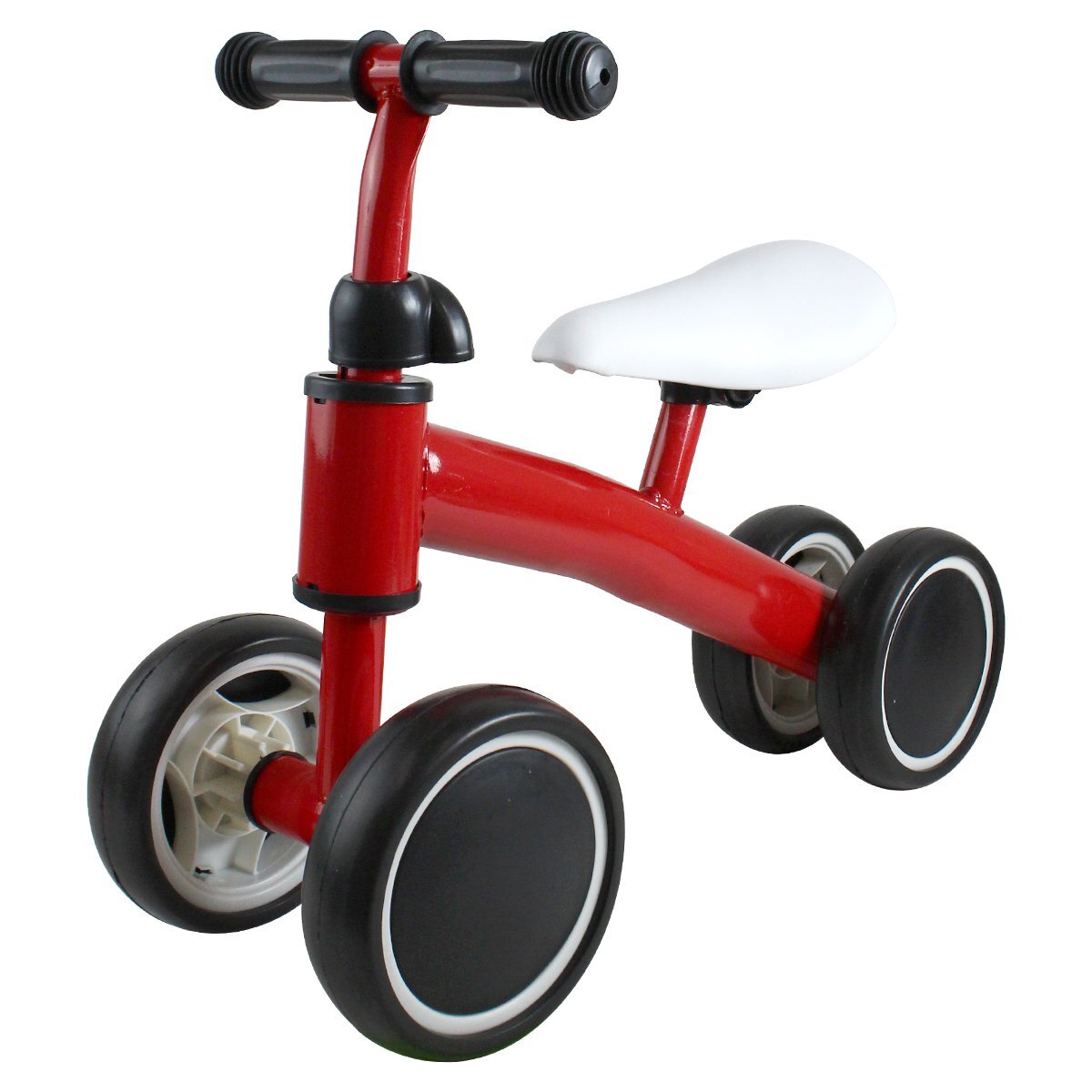 1歳-4歳 子供用 キッズバイク 4輪 ペダルなし 室内/屋外 兼用 レッド 赤 バランス ベビー バイク キックボード 誕生日 三輪車拍卖