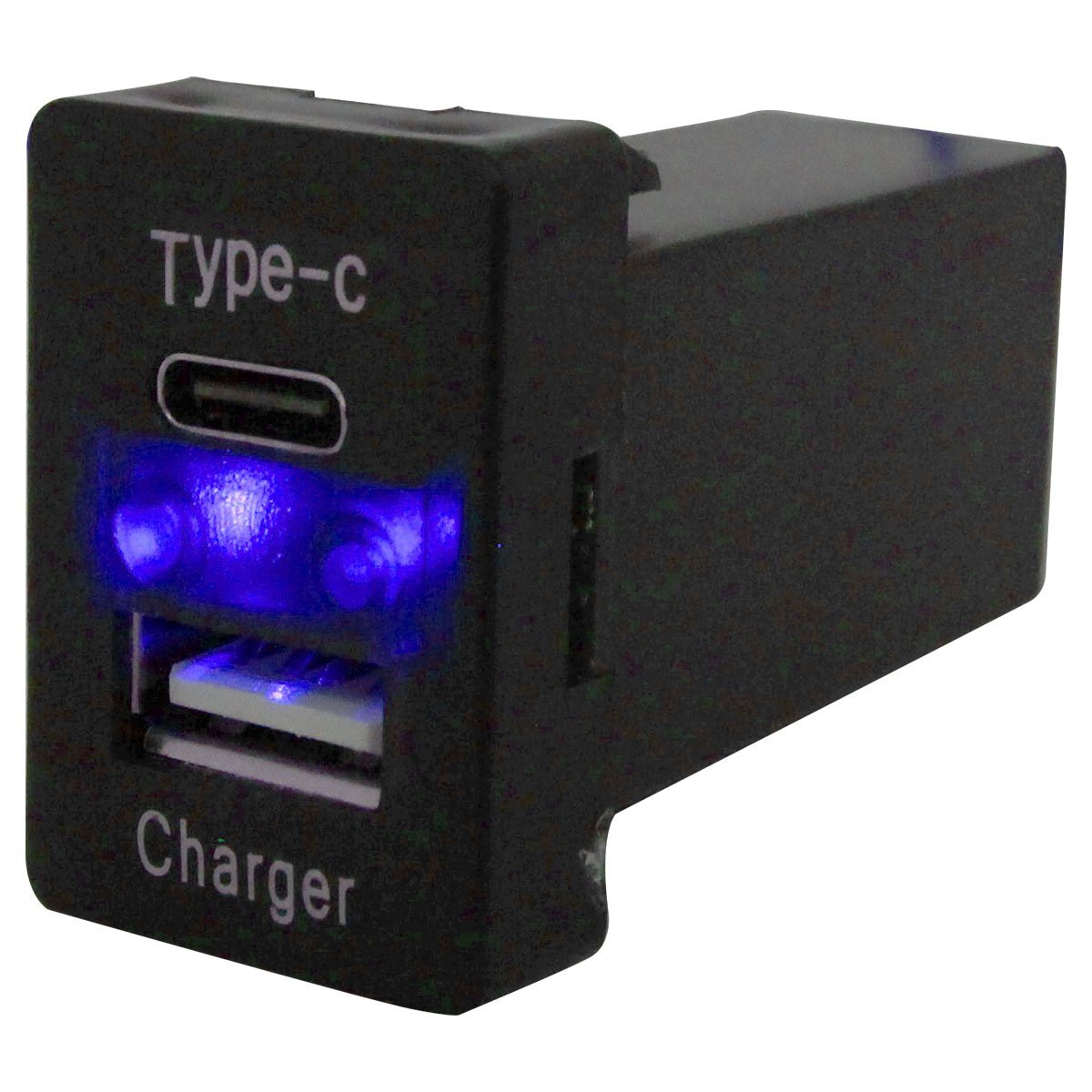 トヨタA オーリス NZE/ZRE150系 H18.10~H24.8 LED/ブルー USB Type-C タイプC ポート 充電 QC3.0 12V パネル スイッチホールカバー拍卖