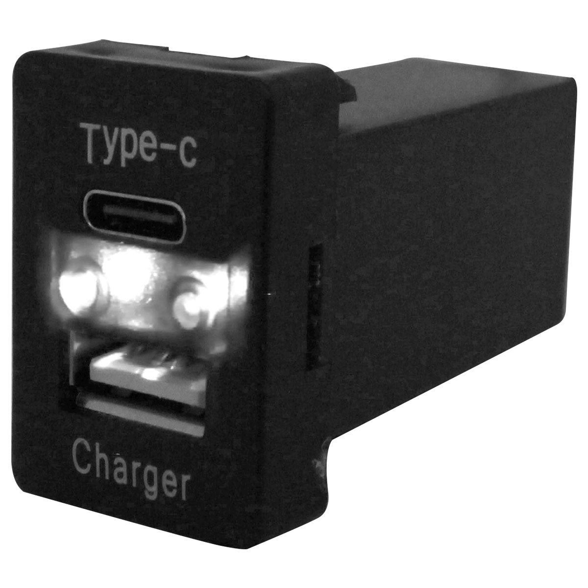 トヨタA ヴォクシー VOXY ZRR80系 H26.1~ LED/ホワイト USB Type-C タイプC ポート 充電 QC3.0 12V パネル スイッチホールカバー拍卖