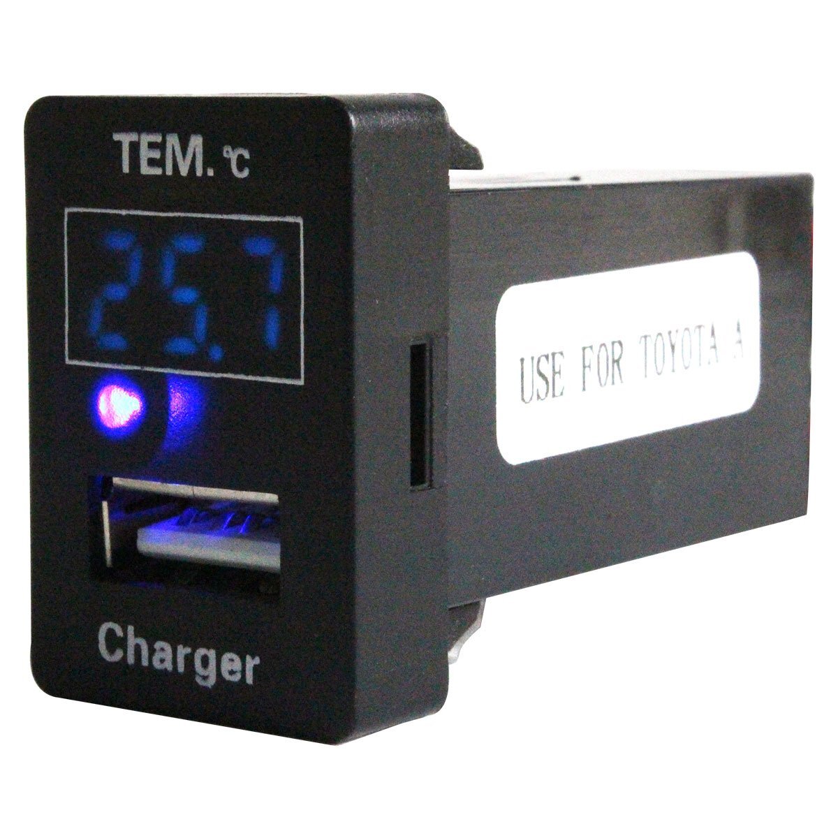 トヨタA』カローラアクシオ NZE/ZRE140系 LED/ブルー 温度計+USBポート 充電 12V 2.1A増設 パネル USBスイッチホールカバー 電源拍卖