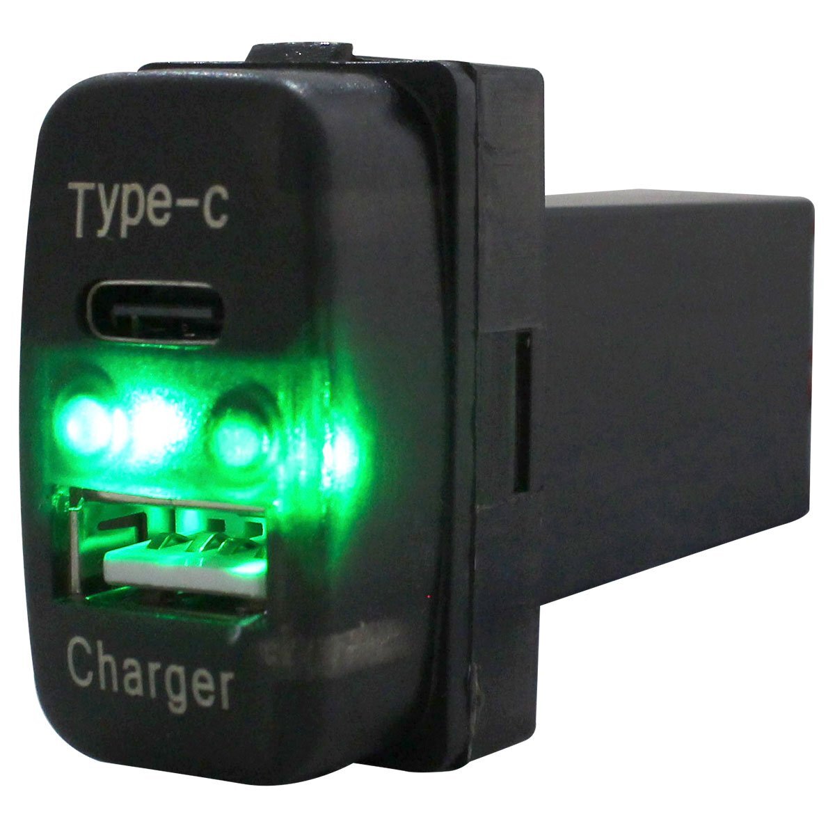 【送料220円】ミツビシA アイシス HA1W LED/グリーン USB Type-C タイプC ポート 充電 QC3.0 12V パネル スイッチホールカバー スイッチ拍卖