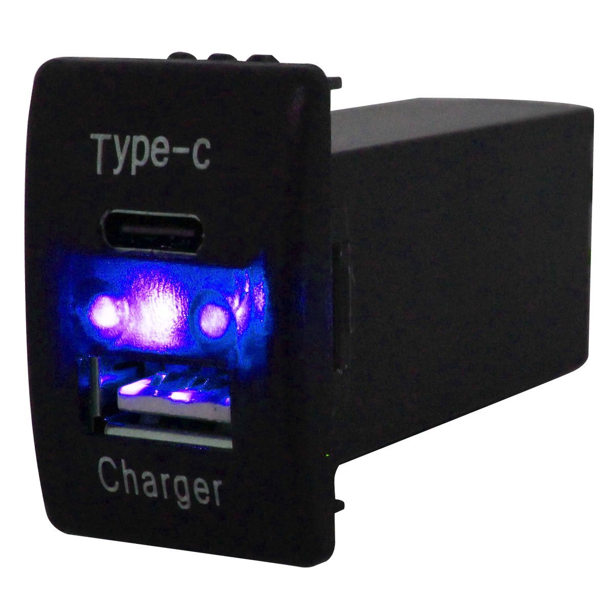 【送料220円】スズキA エブリイ DA52 H11.1~H13.8 LED/ブルー USB Type-C タイプC ポート 充電 QC3.0 12V パネル スイッチホールカバー拍卖