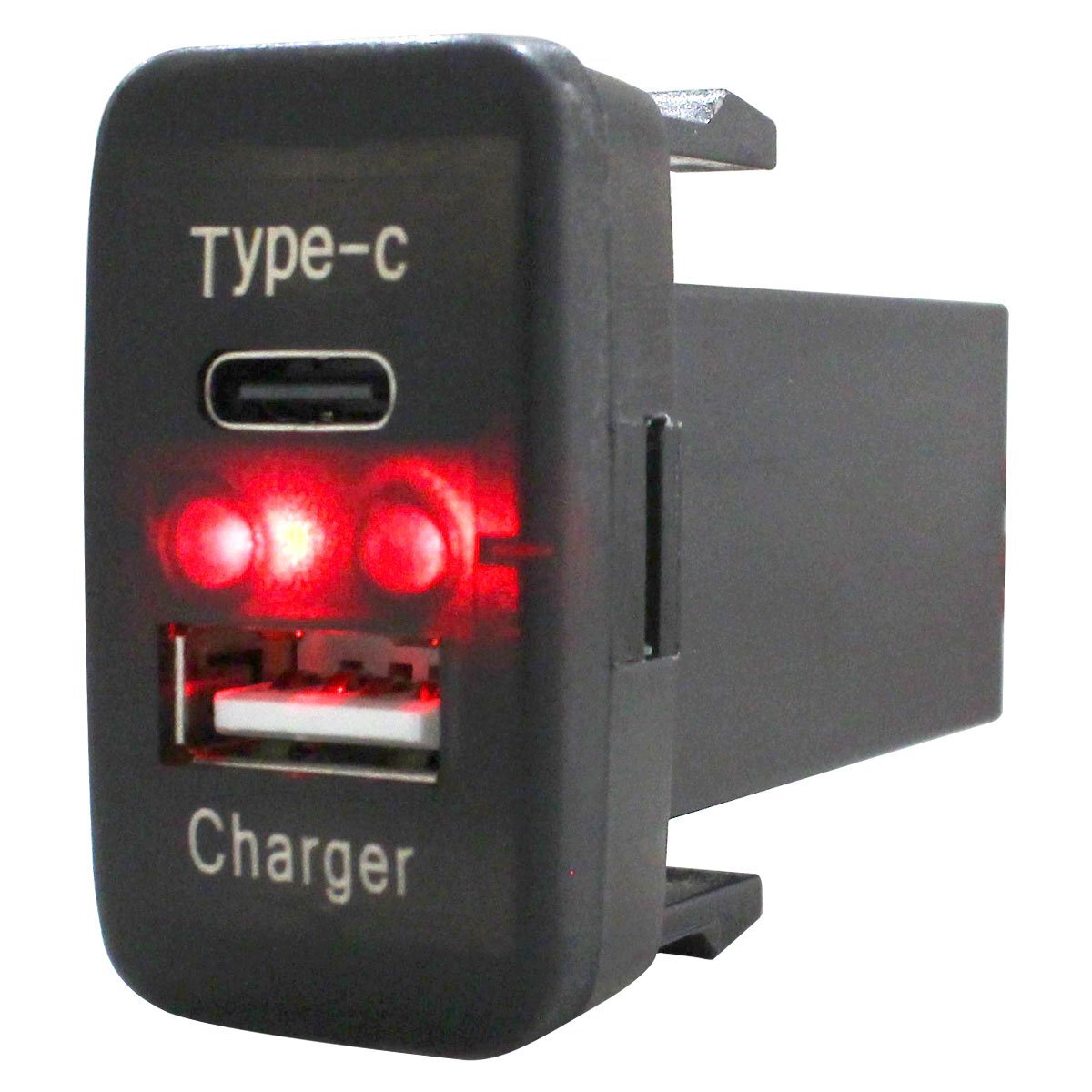 【送料220円】トヨタB プロボックスバン H14.7~ LED/レッド USB Type-C タイプC ポート 充電 QC3.0 12V パネル スイッチホールカバー拍卖