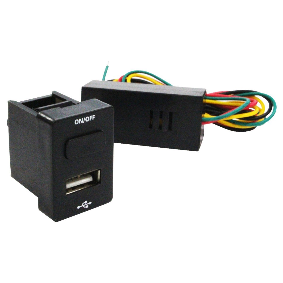 『トヨタAタイプ』 イスト NCP/ZSP110 H19.7~ USB1ポート+ON/OFFスイッチ 本体ブラック×LED点灯 ブルー 増設 USBポート 電源スイッチ拍卖