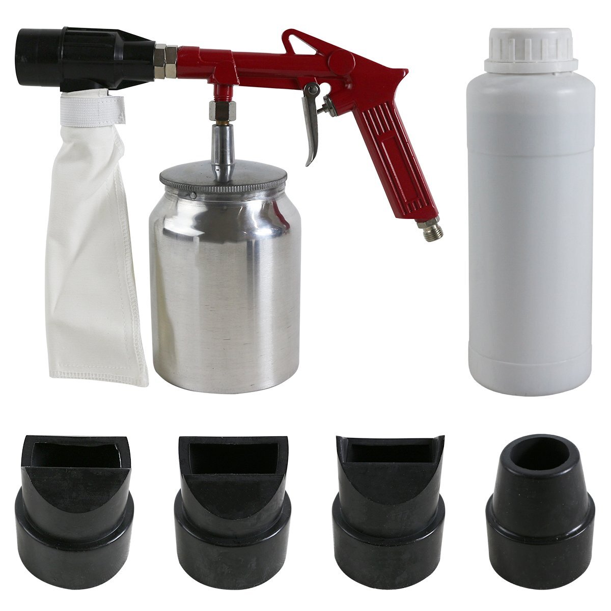 サンドブラストガン メディア/ノズル4種付属 リターン式 サンドブラスト サンドブラスター ガン メディア回収機能 飛散防止拍卖