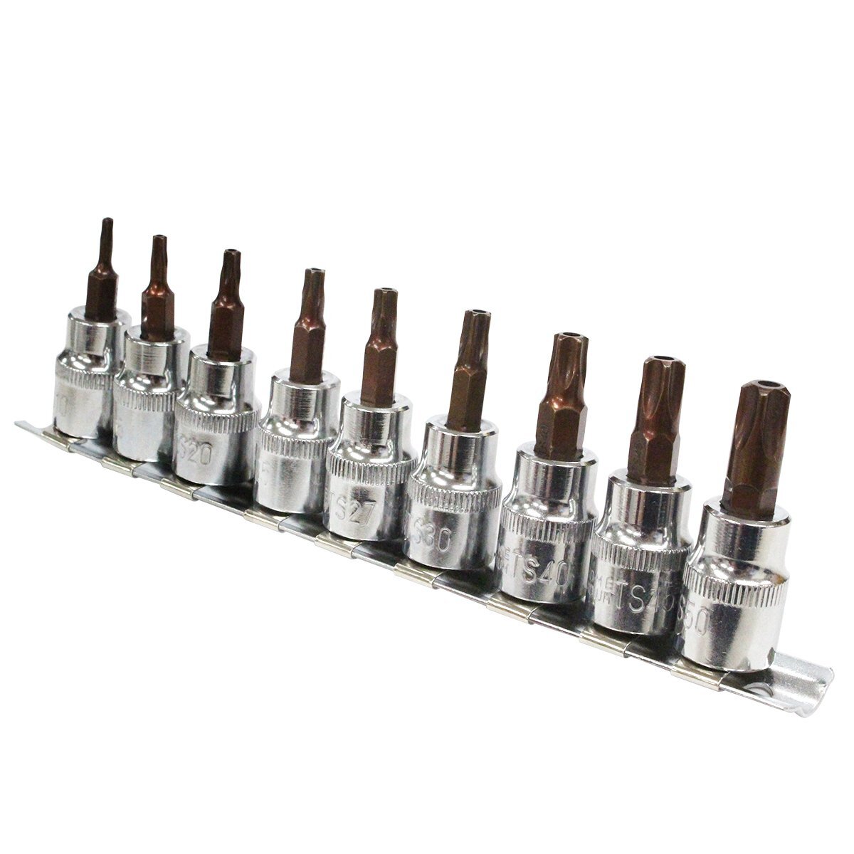 いじり止め 穴付き T型 5角 星形 T型トルクス対応 トルクス ビット ソケット 差込角9.5mm 3/8インチ 工具 レンチ ドライバー拍卖