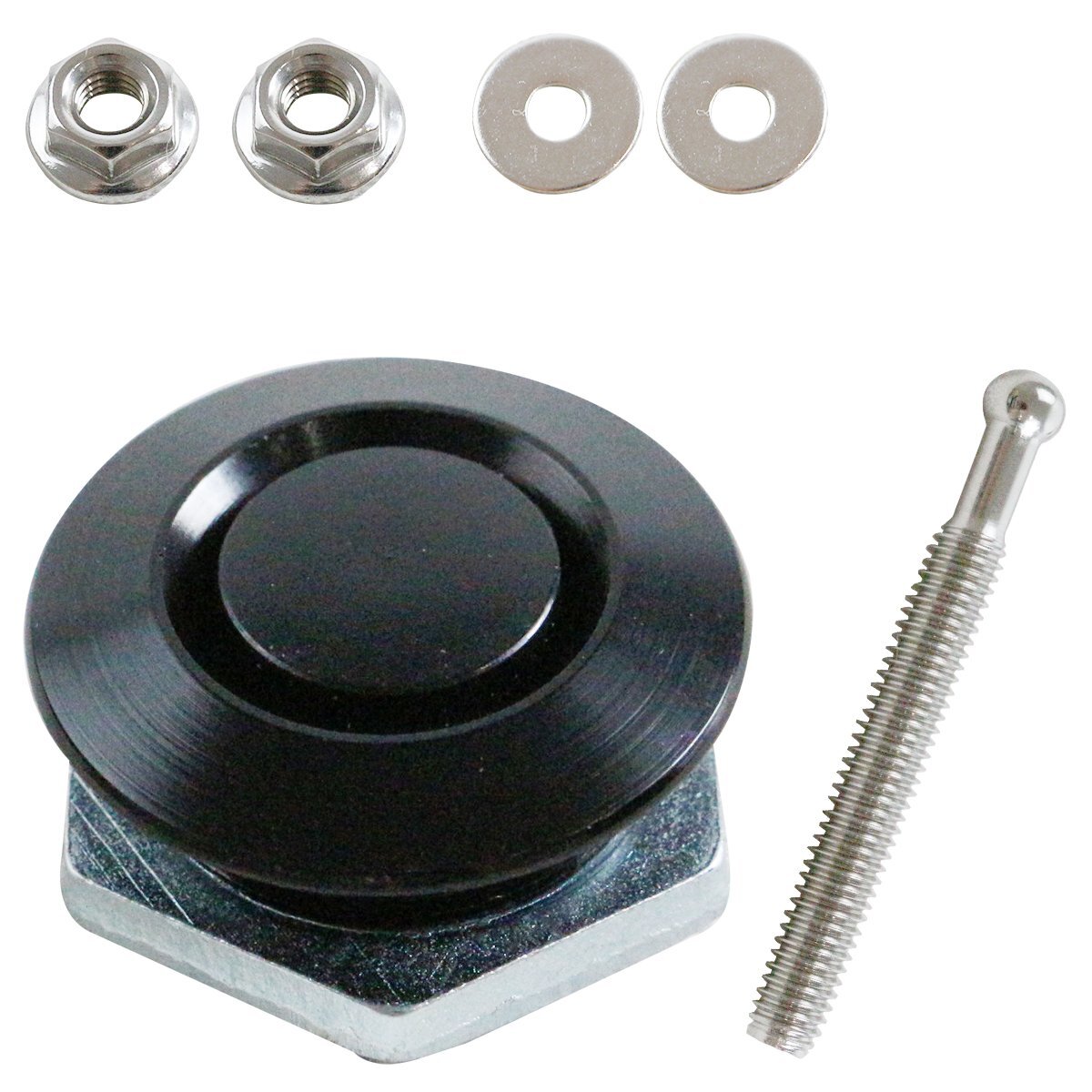 【送料220円】『26mm×53mm』汎用 プッシュ式 ボンネット ピン 黒 ブラック ボンピン 固定 クイックリリース ファスナー エアロ バンパー拍卖