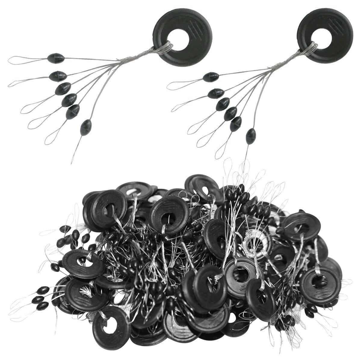 シンカーストッパー 120個セット 浮き釣りの必需品 ウキ止めゴム 黒 Lサイズ 5.0号~7.0号 適応 釣り ストッパー ウキ止め オリーブ拍卖