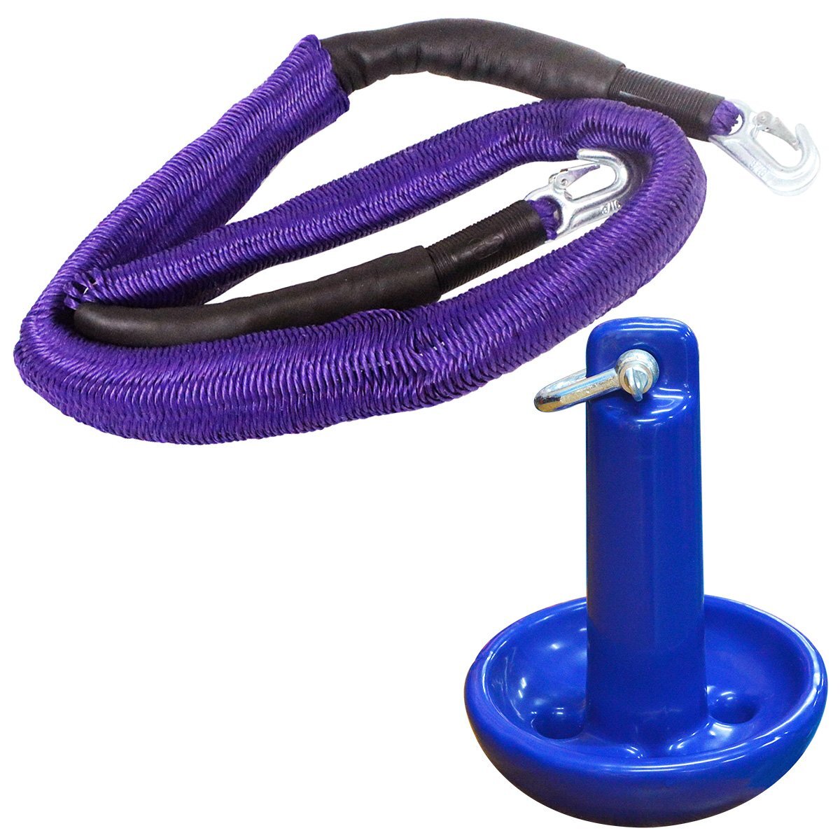 『伸縮ロープ/アンカーセット』マッシュルームアンカー 12LBS 5.5kg 青 ブルー 6M フロート のびのび アンカー ロープ 紫拍卖