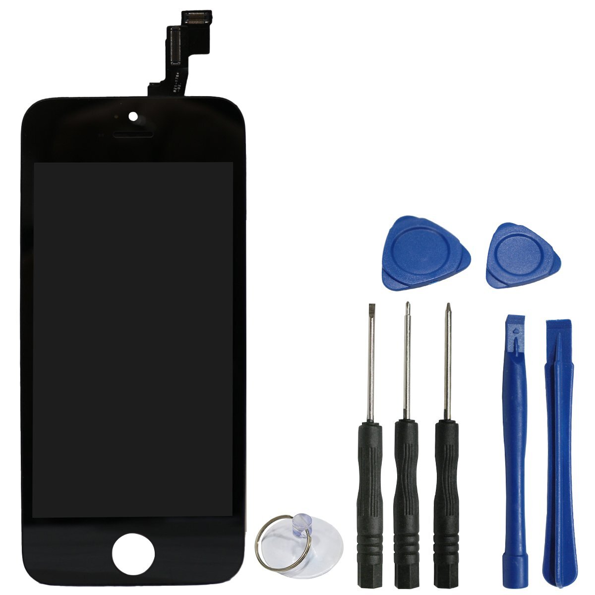 iPhone5s互換用 液晶パネル 交換用 修理キット ブラック/黒 『iPhone修理工具 ディスプレイ 画面交換 交換用液晶パネル』拍卖