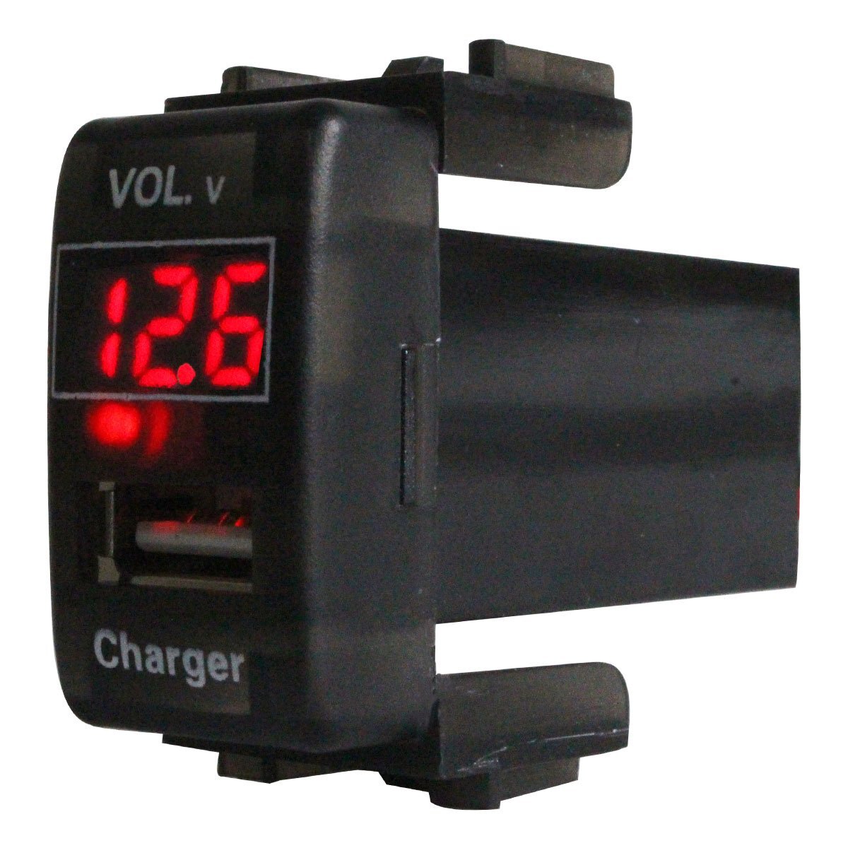 『ニッサンA』 キューブ Z11 H14.10~H20.11 LED発光:レッド 電圧計表示 USBポート 充電 12V 2.1A 増設 パネル USBスイッチホールカバー拍卖