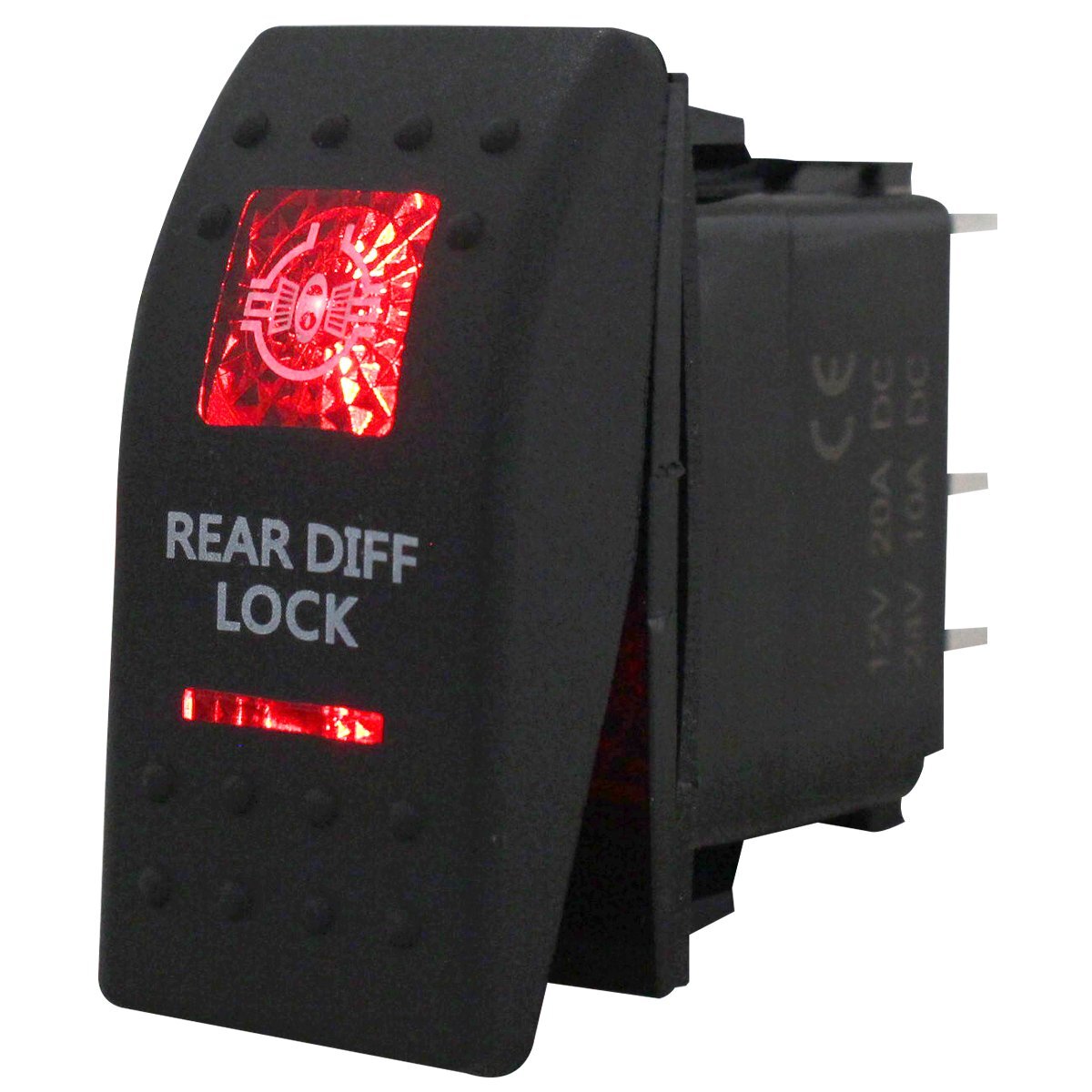 リア デフロック エアロッカー スイッチ 5ピン 12V/20A 24v/10A LED/赤 ロッカースイッチ ジムニー ランクル ジープ 車拍卖
