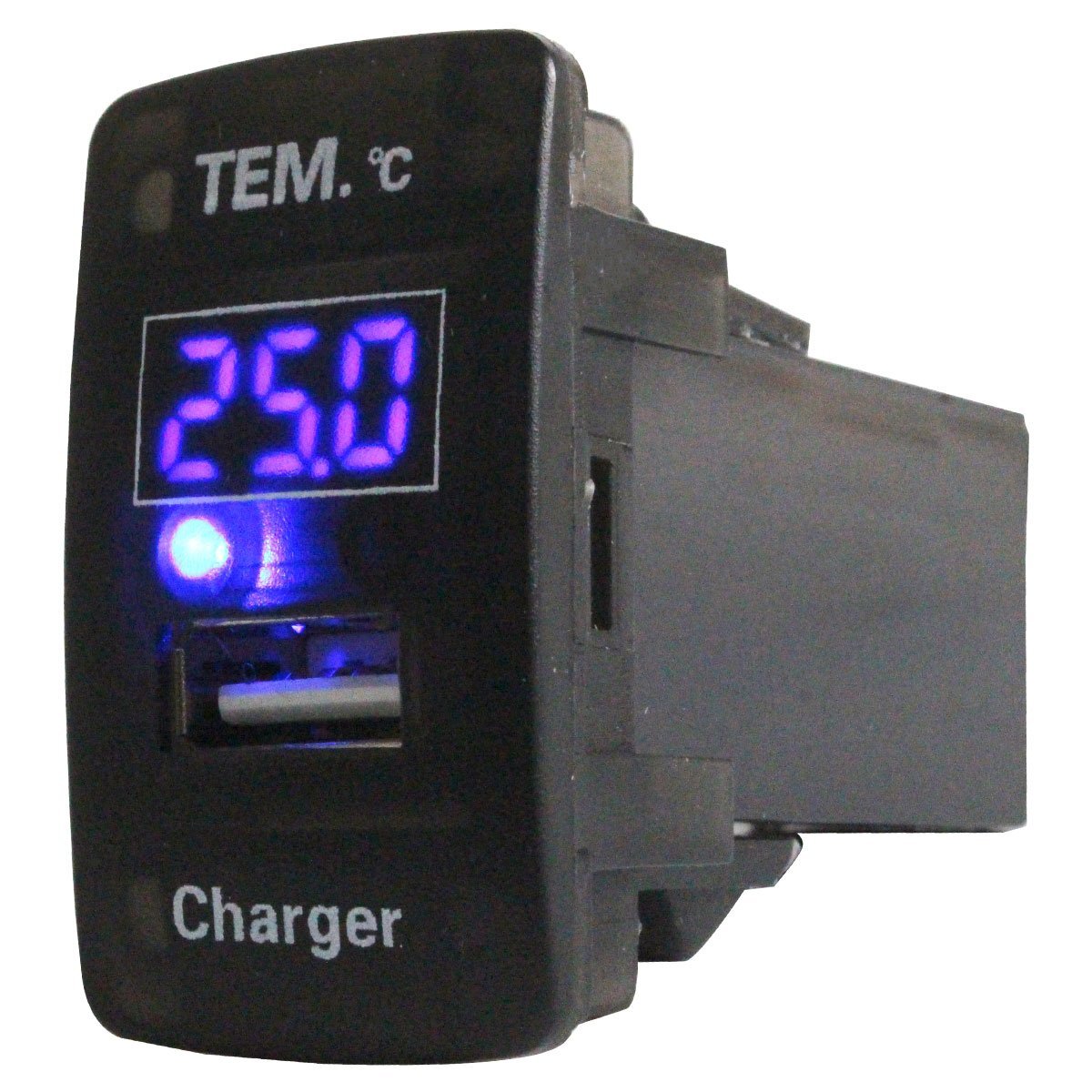 『ホンダA』 N BOXカスタム H23.12~現在 LED/ブルー 温度計+USBポート 充電 12V 2.1A 増設 パネル USBスイッチホールカバー 電源拍卖