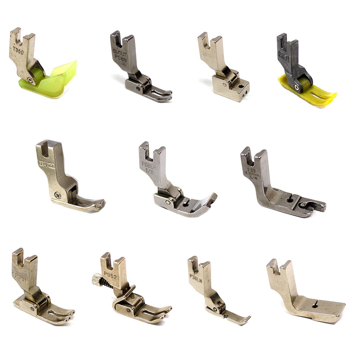 ミシン アタッチメント 11点 セット 工業用 職業用 業務用ミシン 多機能 押さえ 押さえ足 押さえ金 1/2 1/8 ヒンジ式拍卖