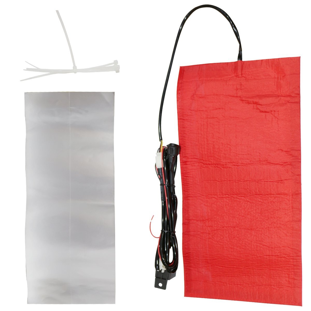 汎用 12V シートヒーター スイッチ付き バイク スノーモービル 農機具 建機 トライク 温度調整 390mm×200mm ケーブル1.7m拍卖