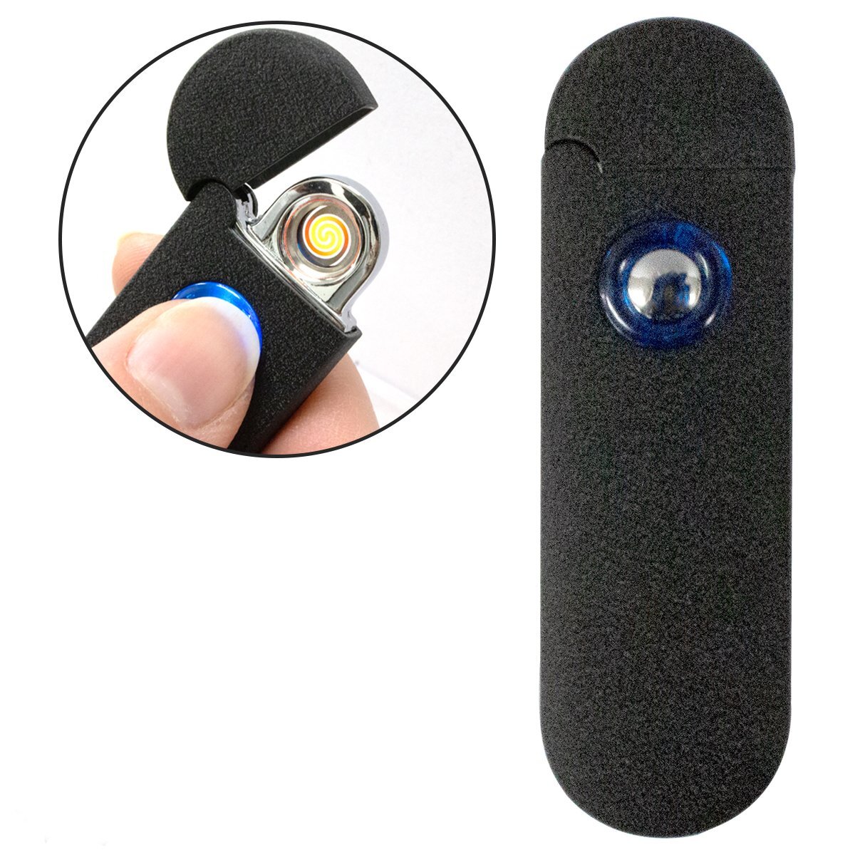 USB充電式 電子ライター ブラック 二クロム 両面着火 プラズマライター ガス・オイル不要拍卖