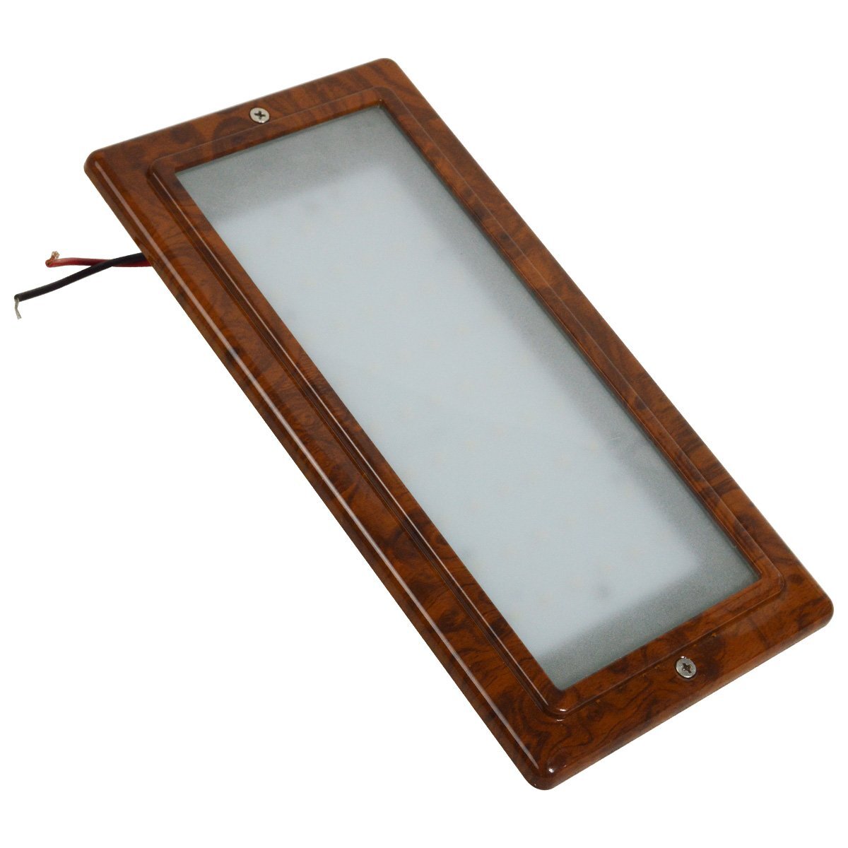 LEDルームランプ 船用 室内照明 パネル照明 DC12V ホワイト発光 クルーザー ボート キャンピングカー 内装 電気 木目 (茶色/ブラウン)拍卖