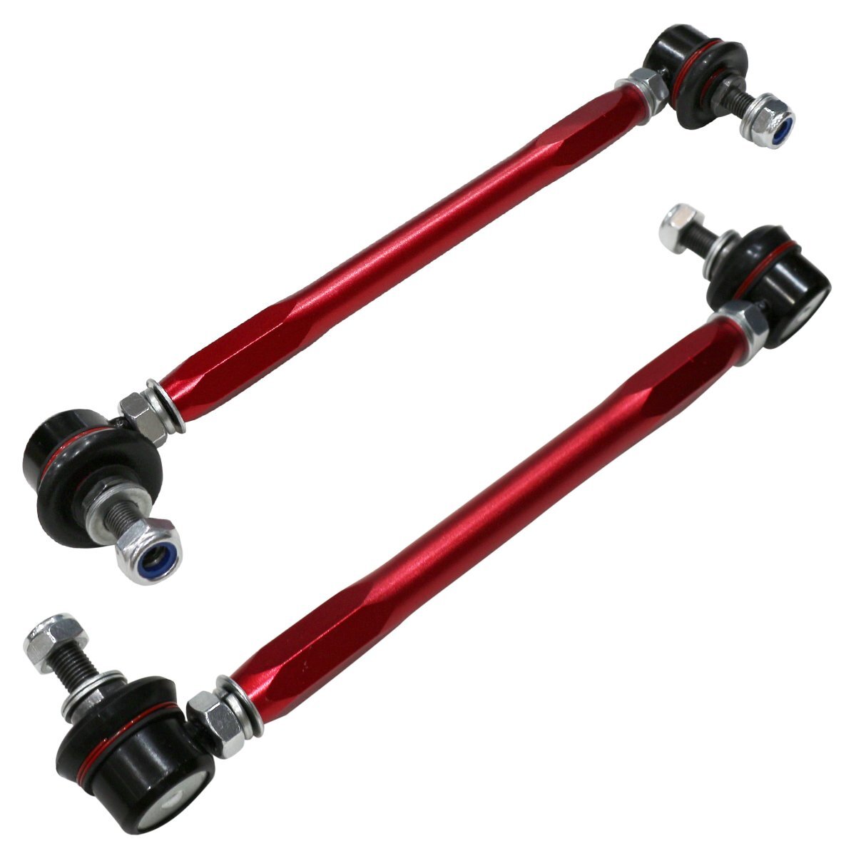 ムーヴ / ムーヴカスタム L175S L185Sフロント レッド/赤 調整式 スタビライザーリンク 左右セット拍卖