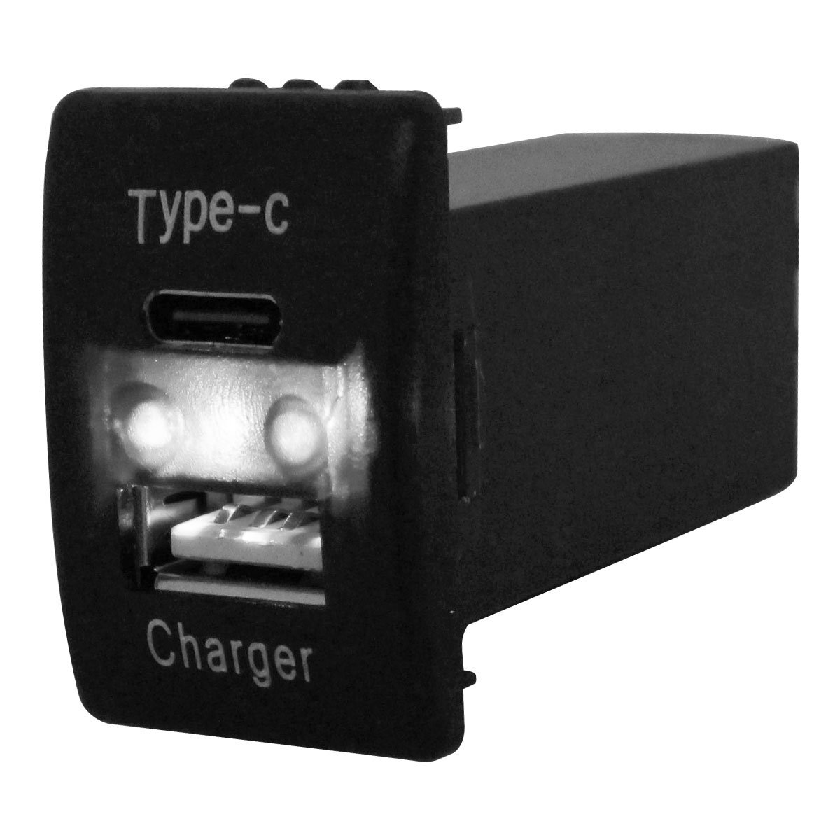 【送料220円】スズキA MRワゴン MF33S H23.1~ LED/ホワイト USB Type-C タイプC ポート 充電 QC3.0 12V パネル スイッチホールカバー拍卖