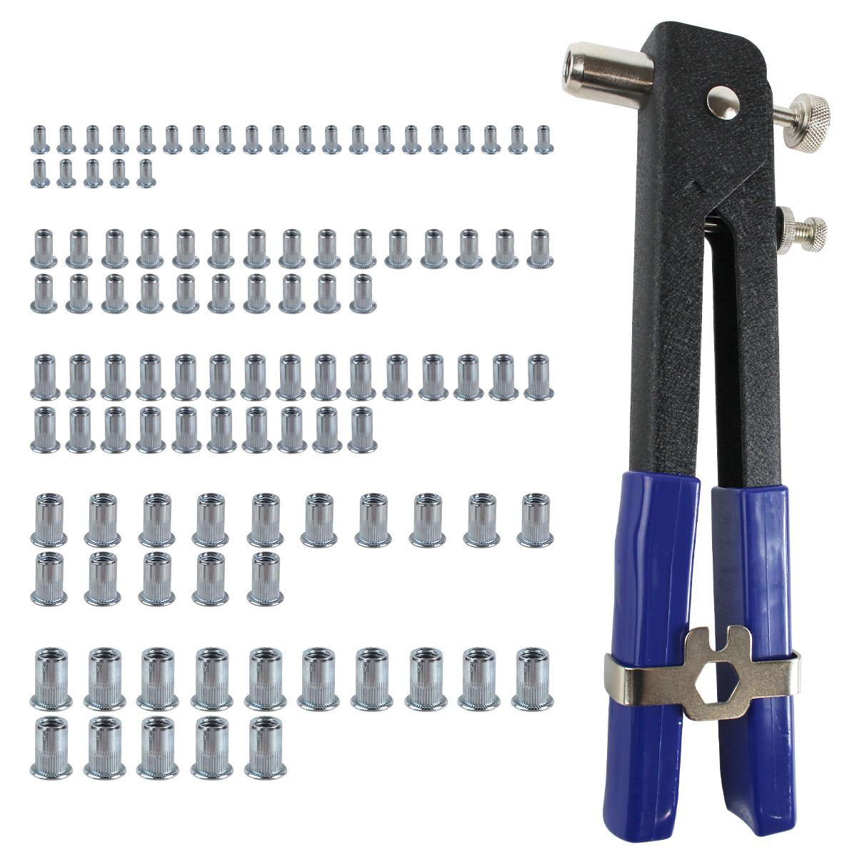 110個セット ハンドリベッター リベット 手動 ブラインドリベット ハンド ナッター リベッター ネジ DIY 工具 M3 M4 M5 M6 M8拍卖