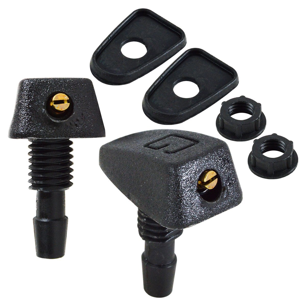 【送料220円】汎用 ウォッシャー ノズル ジェット ワイド 拡散 噴射 タイプ シングル ノズル フロント ガラス 左右 2個 セット 旧車 交換拍卖