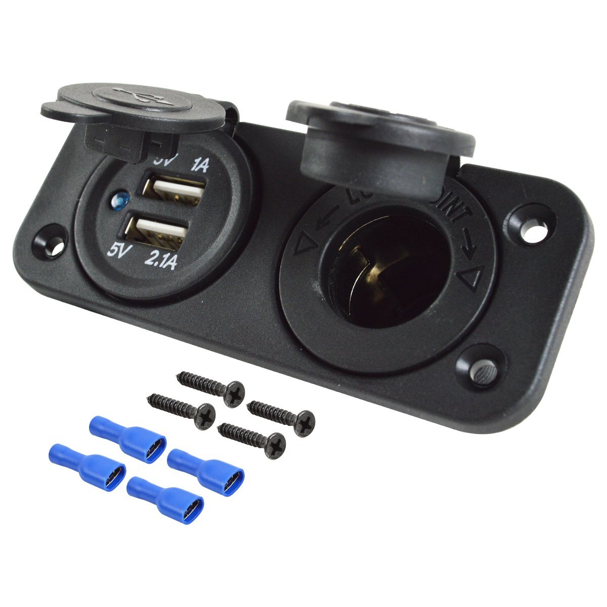 【送料380円】シガーソケット 電源 USBポート 増設キット 新設 防滴カバー付 USB 2ポート 2連 埋め込み 12V/24V バイク 車 バギー 車中泊拍卖