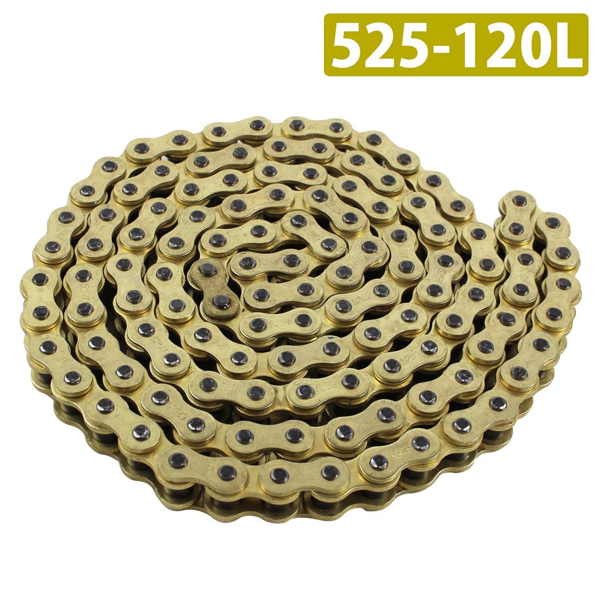 『525-120L』強化 バイク ゴールドチェーン ノンシール ドライブ チェーン スティード600 ゼファー750 ナイトホーク 250 750拍卖