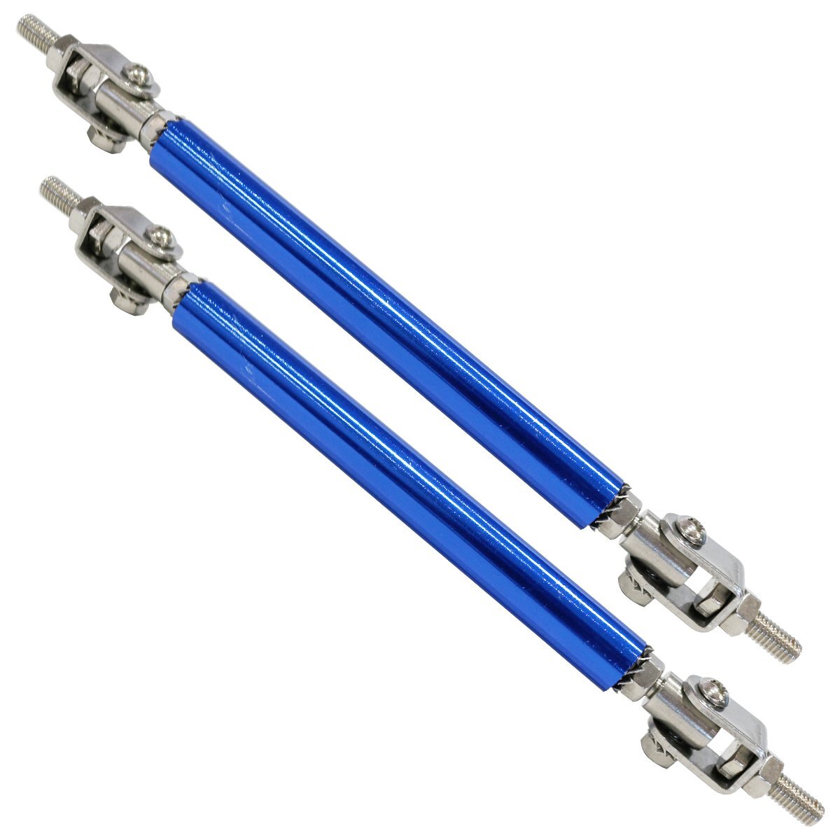 『全長155mm-195mm』『青/ブルー』19cm コネクションロッド 2本 ウイング リップ スポイラー 固定 ステー エアロ 調整式拍卖