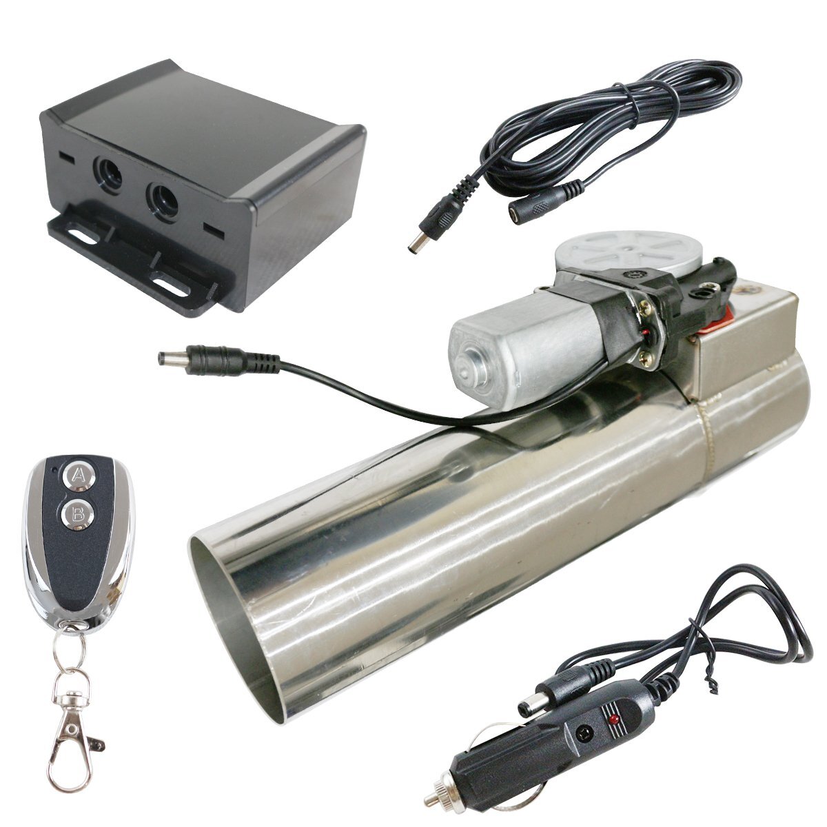 『内径73mm 3インチ』汎用 電動 可変バルブ キット マフラー サウンド コントロール 制御 リモコン付き パイプ 排気 カット拍卖