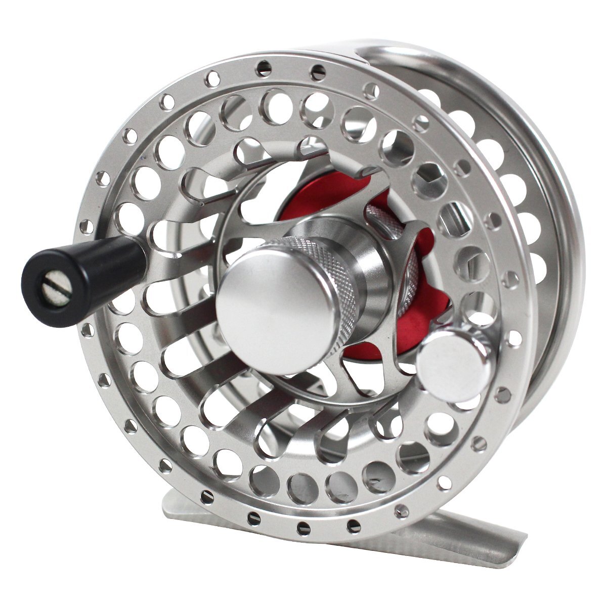 超高品質 CNCアルミ削り出し フライリール #2/#3 シルバー レッド マシンカット ドラグ フライフィッシング 2番 3番 左右両用 海 川 釣り拍卖