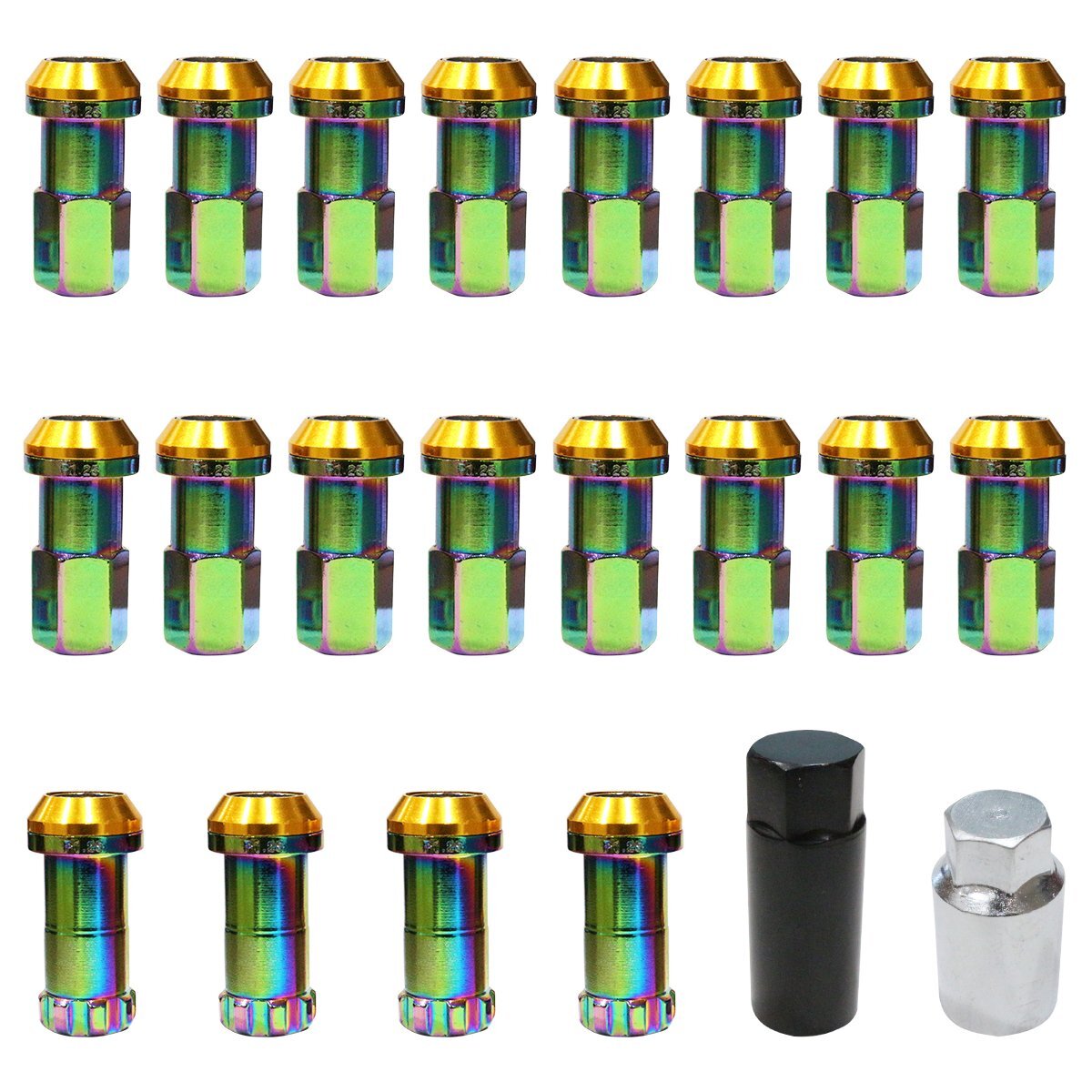 『M12×P1.25』ホイールナット USDM JDM 20本セット レーシングナット アルミ ドレスアップ 盗難防止拍卖