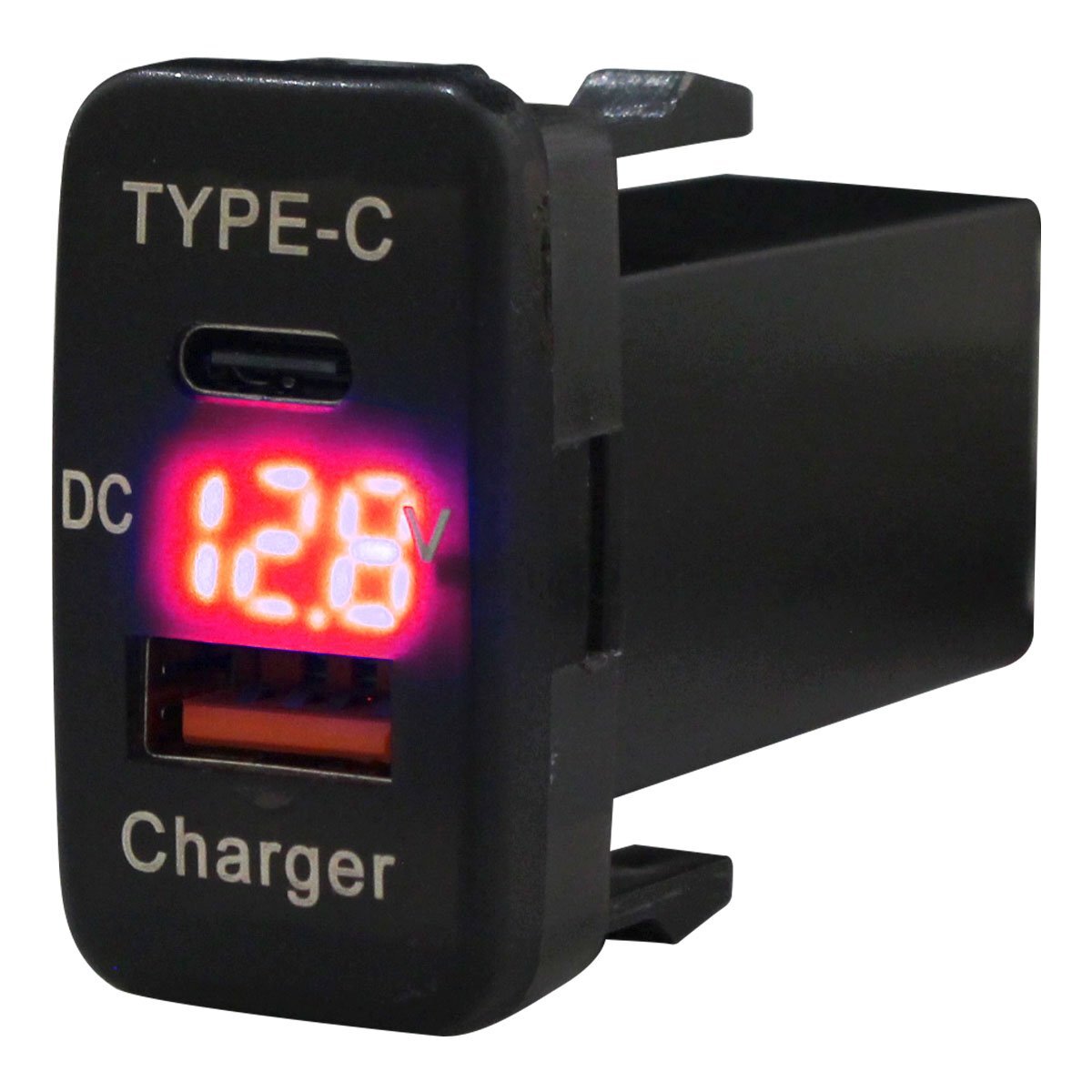 トヨタB アイシス ANM/ZNM10系 H16.9~現在 LED:レッド 電圧計 USB Type-C タイプC ポート QC3.0 充電 12V スイッチホールカバー拍卖