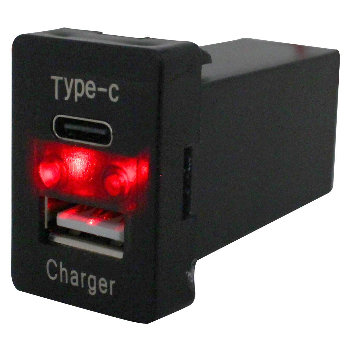 トヨタA ヴェルファイア ハイブリッド 30系 LED/レッド USB Type-C タイプC ポート 充電 QC3.0 12V パネル スイッチホールカバー拍卖