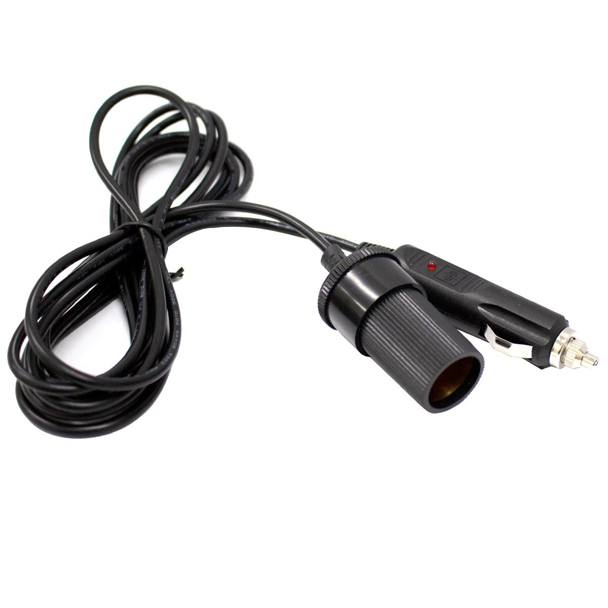 12V/24V シガーソケット 1m 延長 コード ケーブル 指示LED付き ドラレコ ETC ナビ スマホ 充電 シガーライター トラック 車拍卖
