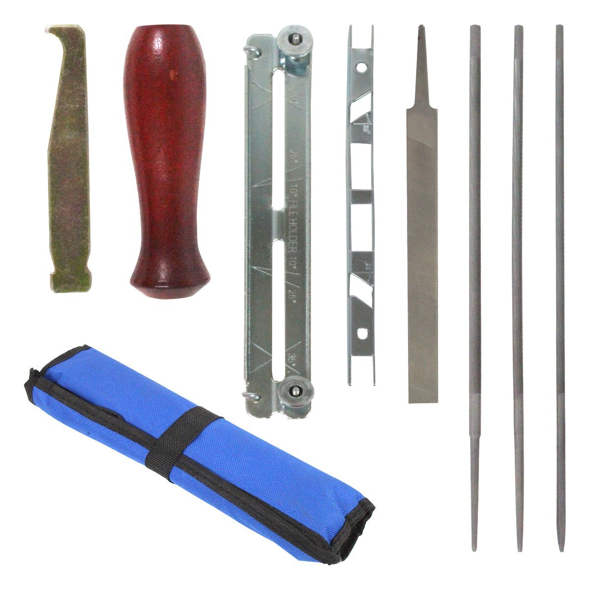 チェーンソー 目立て セット 平やすり 丸やすり デプスゲージ ファイルツール チェンソー チェーン 研ぎ ヤスリ 収納袋付き拍卖