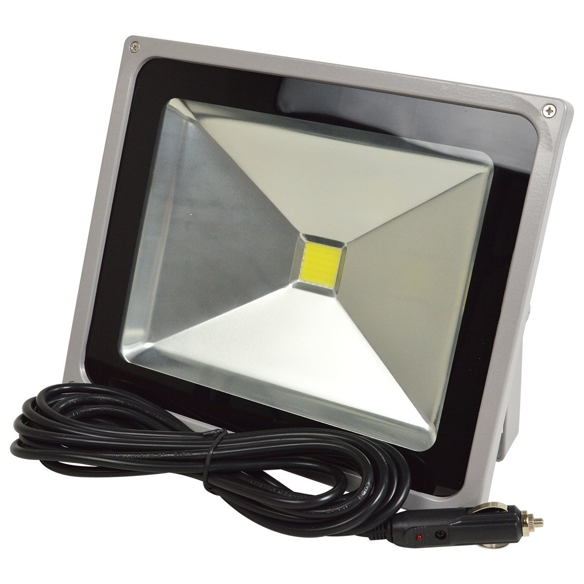 『※シガー電源 DC12V/24V』 超便利! 防水IP65 アルミ製 LED 投光器 50W 1個 ホワイト 白発光 集魚灯 デッキライト 船 車 アウトドア拍卖