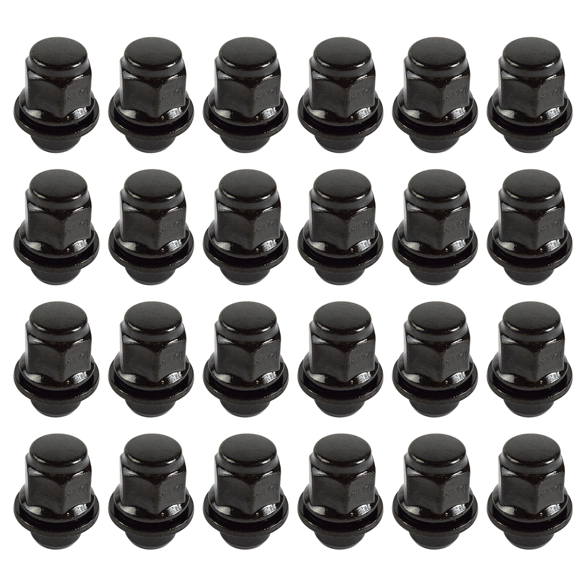 24個 『M12 P1.5 21HEX』『平面座 全長37mm 純正ホイール用』ホイール ナット 黒 ブラック 24本 6穴用 1台分 トヨタ 他 汎用拍卖